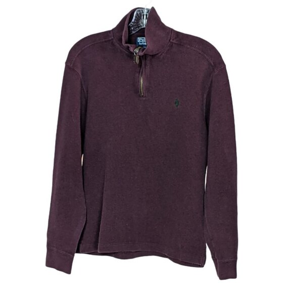 Polo Ralph Lauren Other - POLO BY RALPH LAUREN  Quarter Zip Cotton Knit Pullover Burgundy Size Small